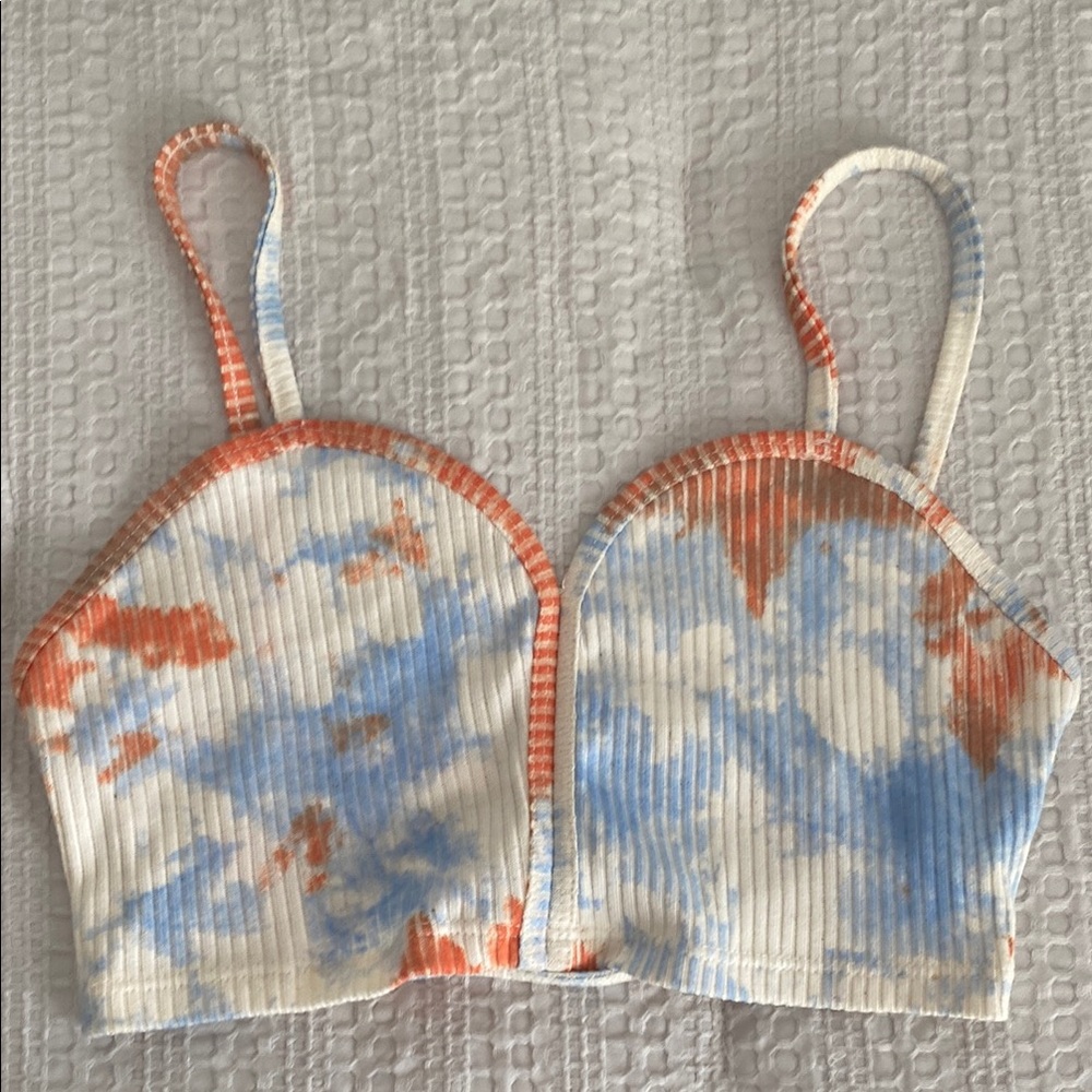 Zara Tie-Dye Ribbed Crop Top